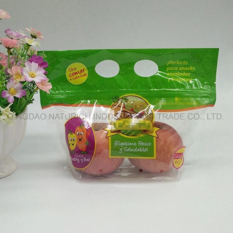 Fresh Fruit Packing Plastic Bag with Handle and Zipper Stand up Zipper Bag Plastic Zipper Pouch