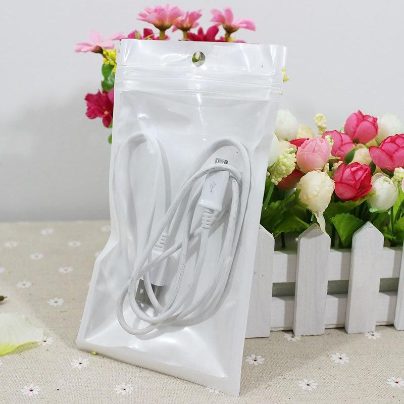 Wholesales Clear/White Custom Plastic Underwear Packaging Bag, Zipper Top Logo Printing Mask Packaging Pouch