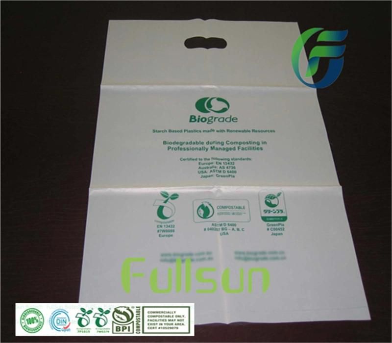 Biodegradable Supermarket Shopping Tote Promotional Custom Handle Plastic Bag