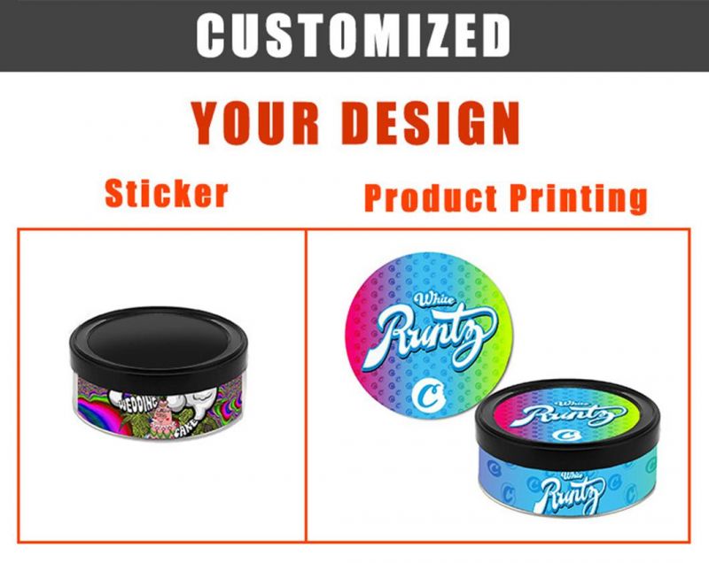 Cali Pressitin Tin Can 73*2mm Tuna Tins with Stickers Cali Medical Stardawg Tubs Custom Labels Pressitin Aluminum Cans