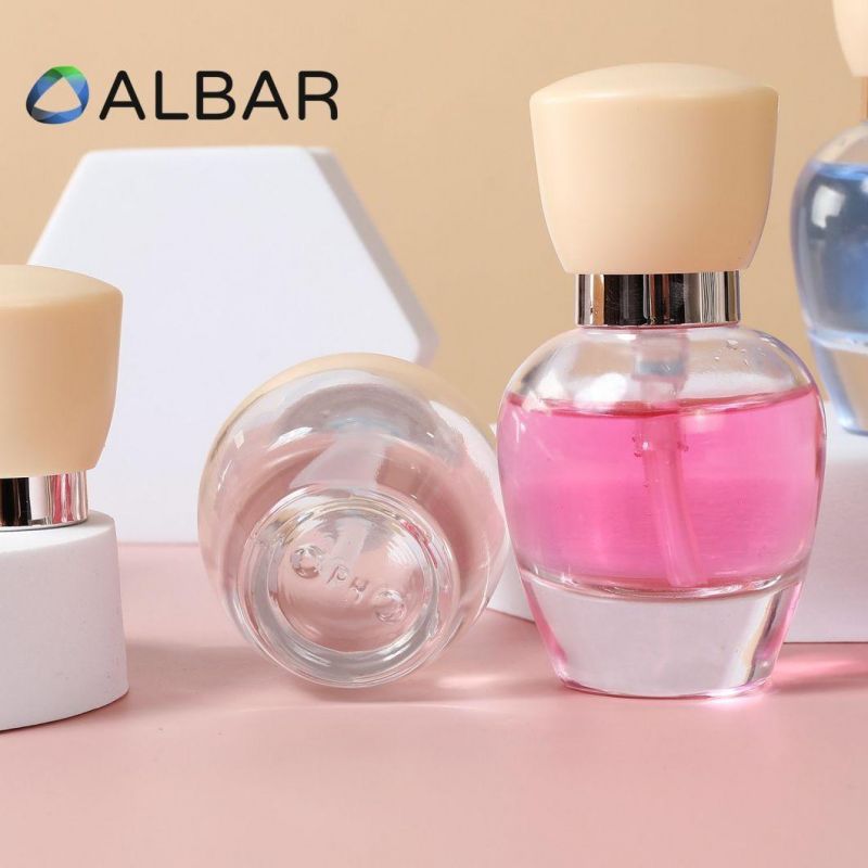 Short Oval Thick Glass Serum Bottles with 30 50ml Capacity Press Cap Glass Dropper