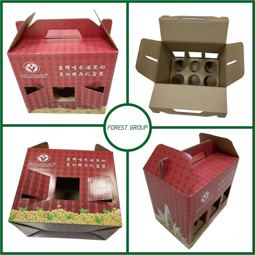 Portable Style Paper Soy Milk Packaging Box with Handle