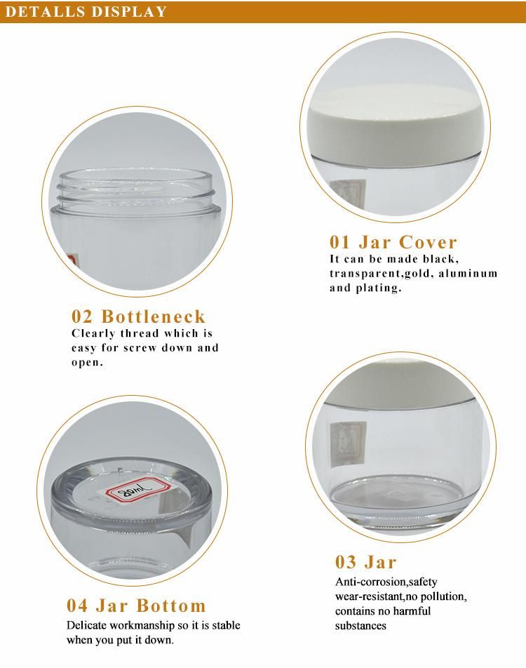 Cosmetic Packaging Plastic PP/Pet/PS Cream Jar 80ml