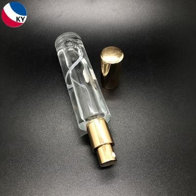 50ml Metal Sprayer Pump Bottle Glass Round Perfume Bottle