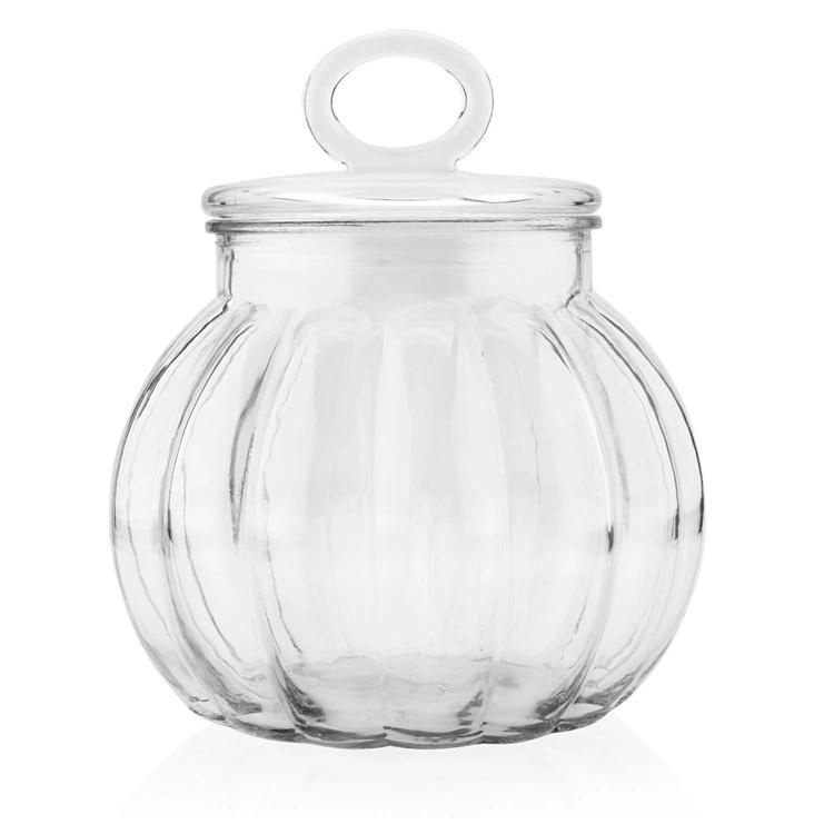 Glassware Clear Elegant Pumpkin Shape Air-Tight Storage Glass Jar