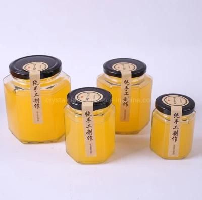 250ml Hexagonal Glass Honey Jar 350ml Honey Glass Jar