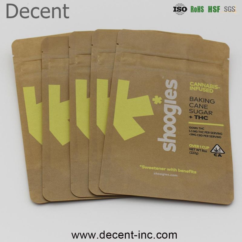 Plastic Laminated Kraft Paper Food Packaging Bags for Cookies Coffee Cholate Tea Beef Jerky Chips Zipper Pouch