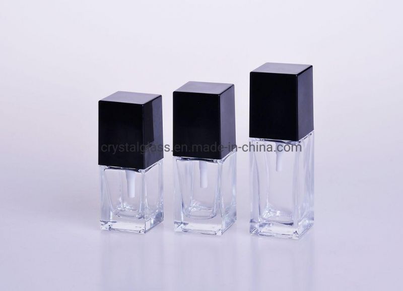 Crystal Glass Cosmetic Bottle High-End Emulsion Packing Bottle Square Shape with Pump 20ml 30ml 40ml