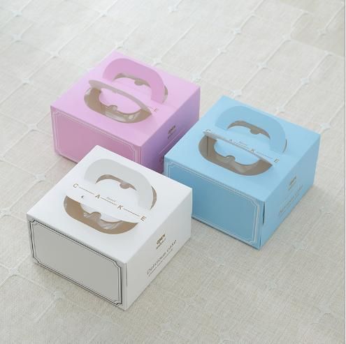 Wholesale Portable One-Piece Good Time Cake Box Melaleuca Square Birthday Pastry Cake Box Free Base and Logo Food Storage Cupcake Shaped Packaging Box with Hand