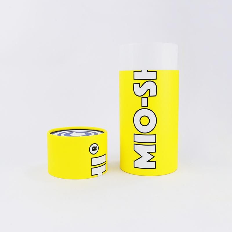 Large Diameter Size 25*28cm Bright Yellow Custom Cylinder Paper Tube Box