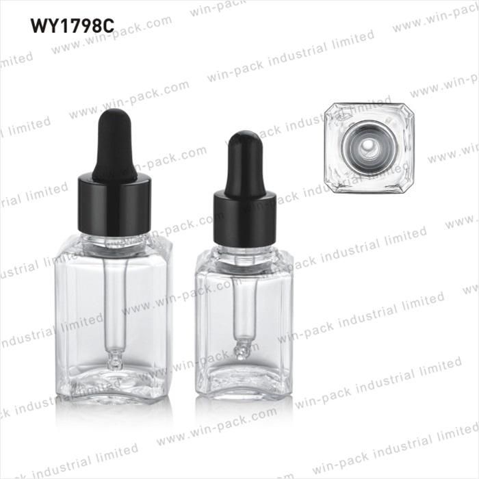 70ml 100ml Empty Clear Square Cosmetic Plastic Eye Dropper Bottle for Skincare Plastic Pump Dropper Bottle