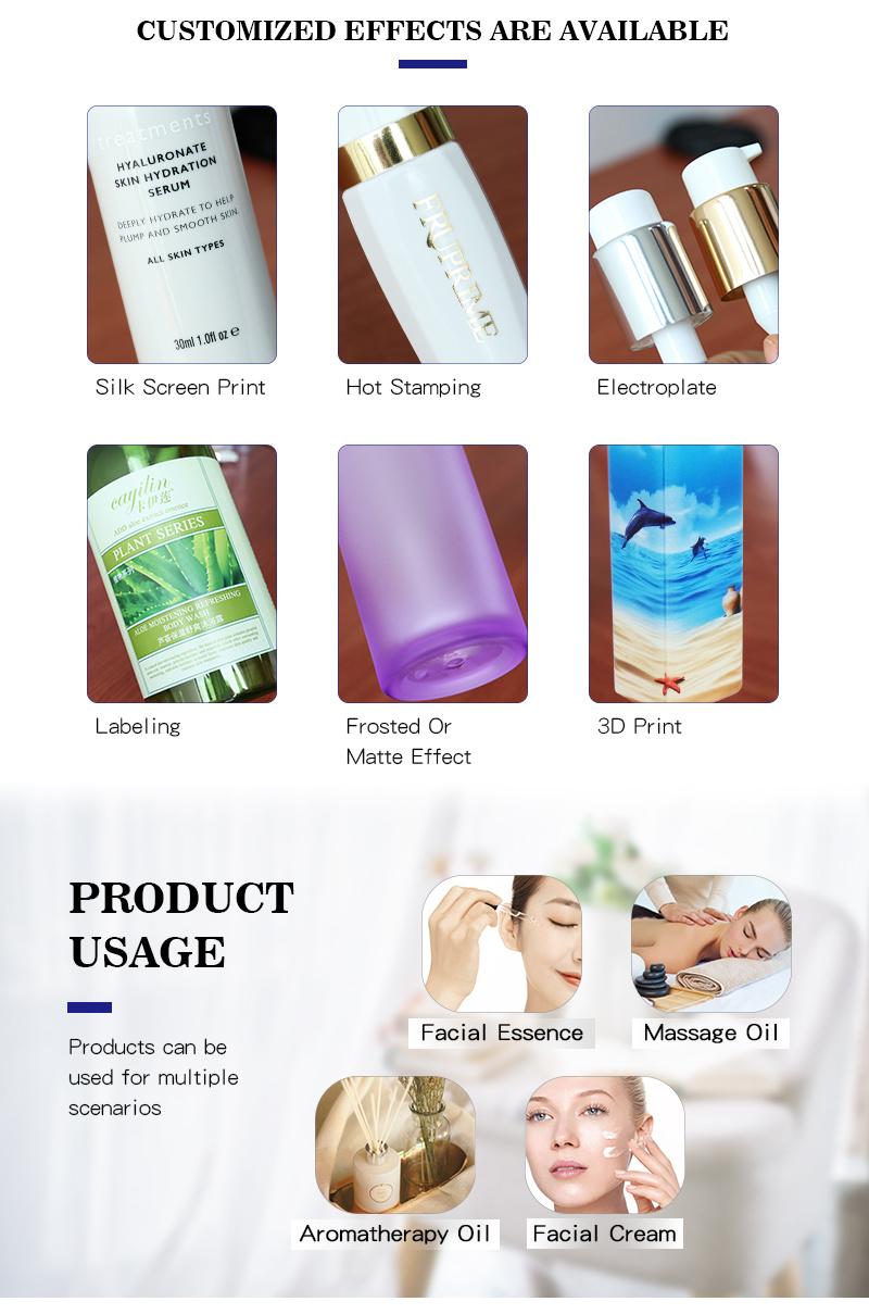 2021 New Style Bottle Cosmetic 120ml 50ml 30ml 20ml Eco Packaging Glass Dropper Bottle