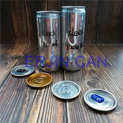 Sleek 355ml Aluminum Empty Cans Without Printing