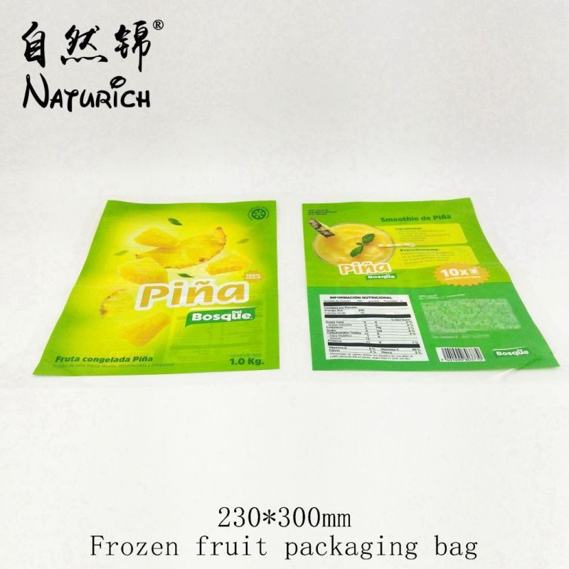 Digital Printing Frozen Mixed Fruit Bag Cherry Kiwifruit Peach Packaging Mylar Pouch