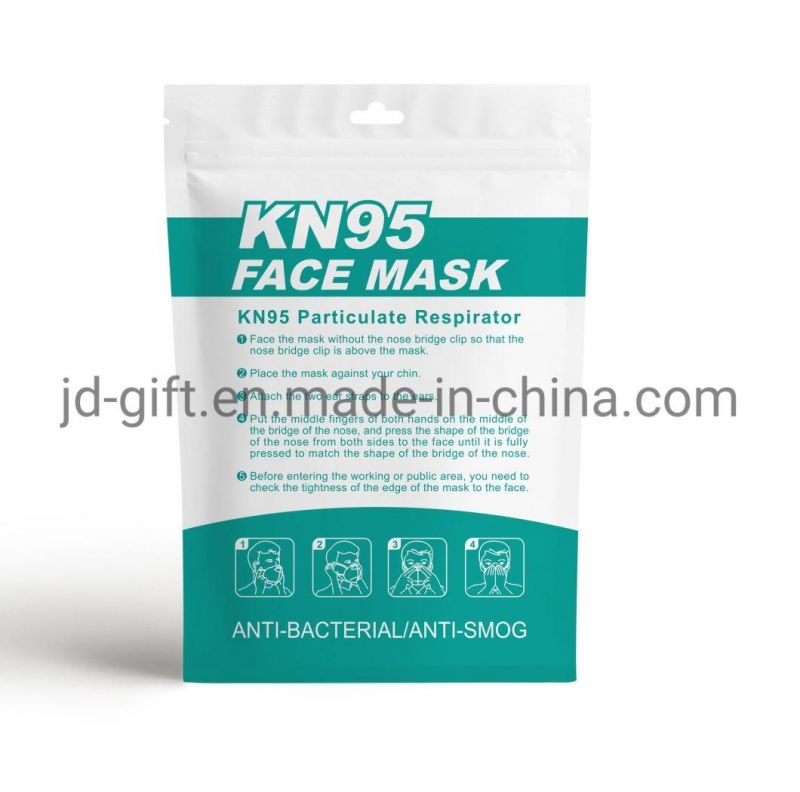 Wholesale China Laminated Plastic Kn95 Facial Mask Packaging Reseal Mask Ziplock Bag