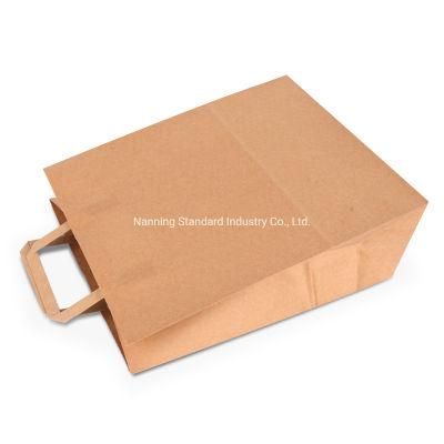 Wholesale Customized Take Away Food Bag Packaging Craft Brown Kraft Paper Extra Large Wide Base Bottom Kraft Paper Bags for Pizza