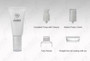 D30mm White Pearl PE Round Skin Care Tube with Airless Pump for Cosmetic Packaging