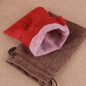 Wholesale Custom Cheap Polyester Jute Small Gift Drawstring Bag, Promotioal Bags