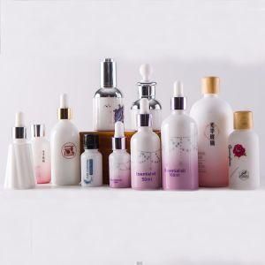 White China Glass Bottle for Cosmetic Oil Products Packaging