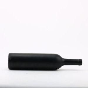 Black Color Painting Flint Material 500 Ml 700 Ml 750 Ml Cork Cap Glass Vodka Bottle