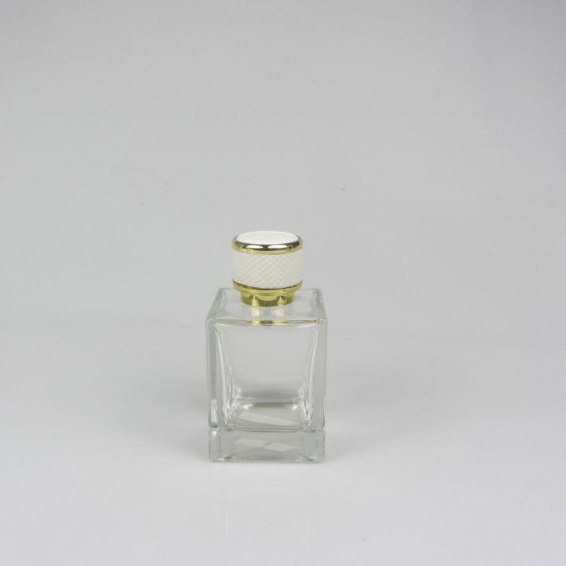 Square Clear 100 Ml Perfume Glass Bottle with Spray