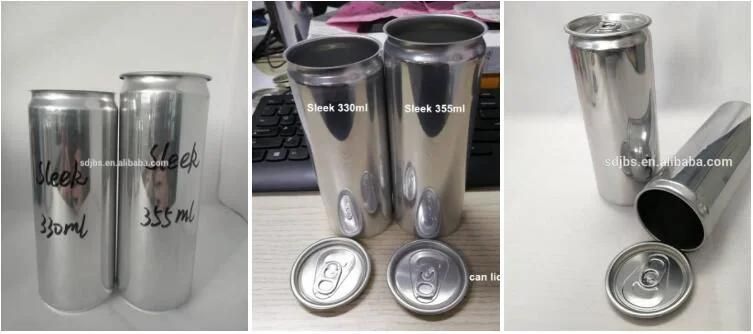 Printed Aluminum Cans 355ml Sleek Can with Can Lid