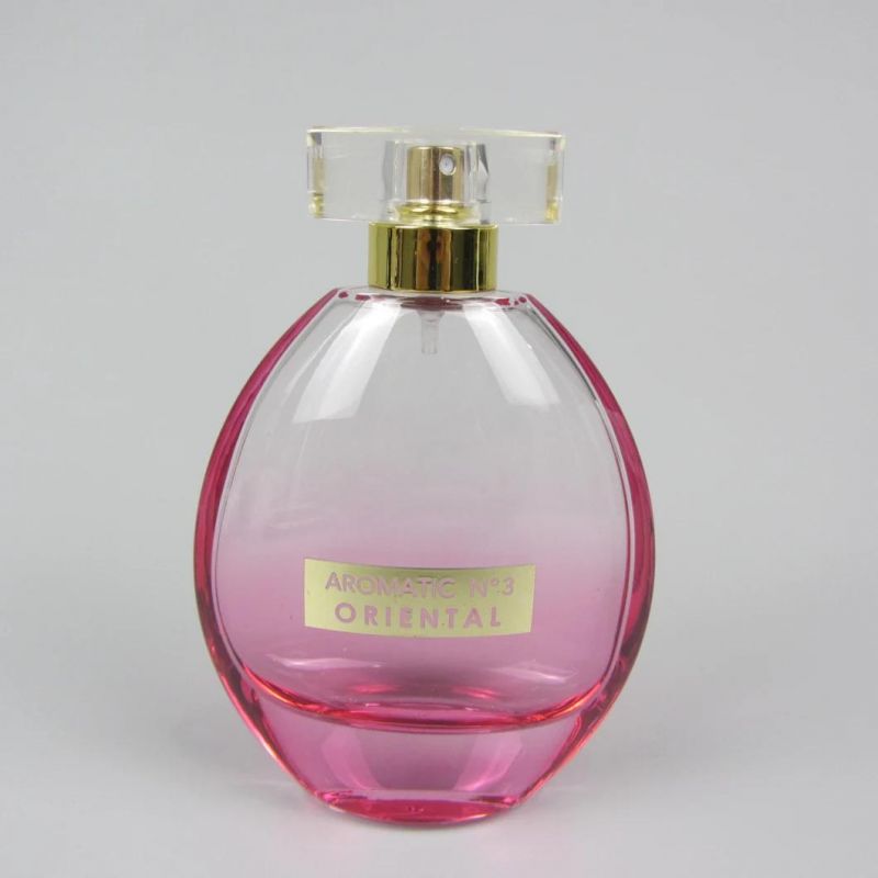 Beautiful Shaped 100ml Glass Perfume Bottle with Clear Lid