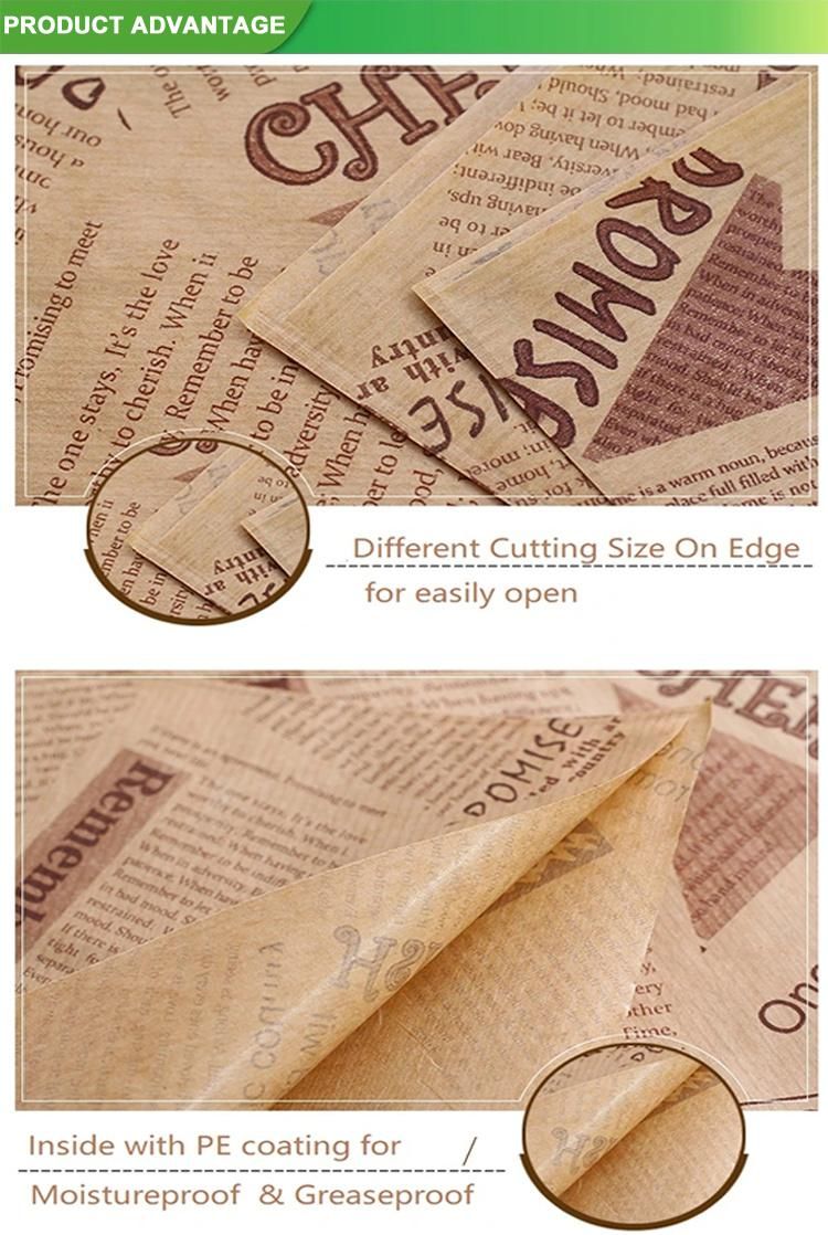 Takeaway Kebab Paper Bakerys Wood Custom Sandwich Bag