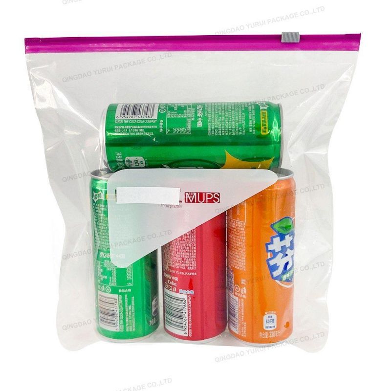 Food Grade Slider Ziplock Bags Plastic Packaging LDPE Slider Reclosable Bag