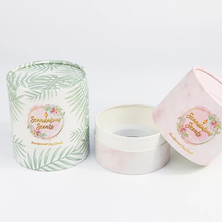 Firstsail Fashion Design Printed Paper Empty Glass Candle Jar Box Packaging with Package Tube