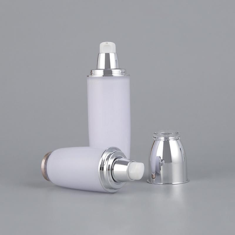 Glossy Sliver Pump Sprayer 30ml 60ml Circle Bottle Empty Plastic Perfume Lotion Bottles