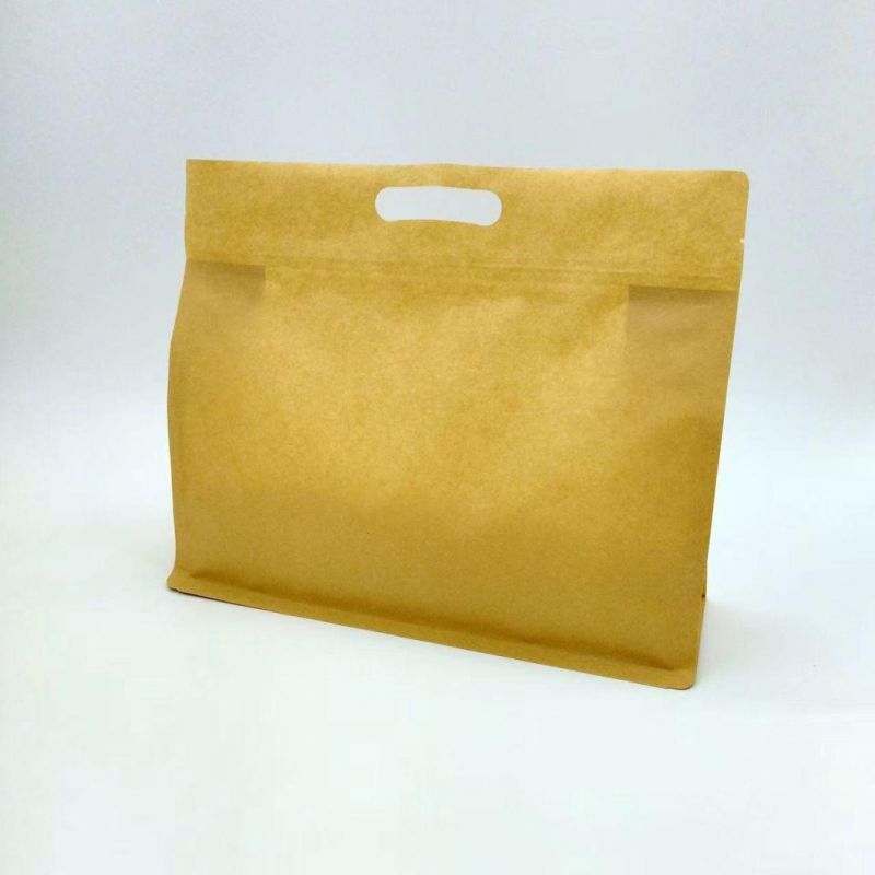 Custom Kraft Paper Bag with Clear Front and Handle