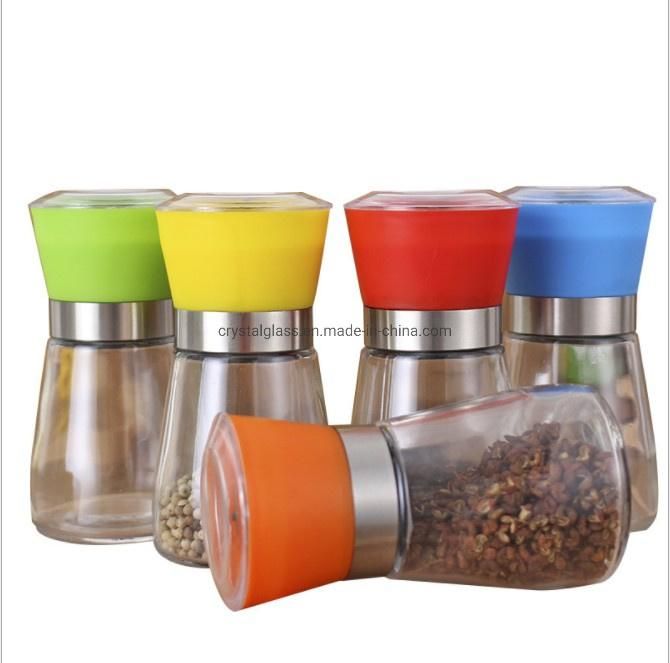 Custom Manual Salt Pepper Mill Spice Glass Grinder Bottle 5oz