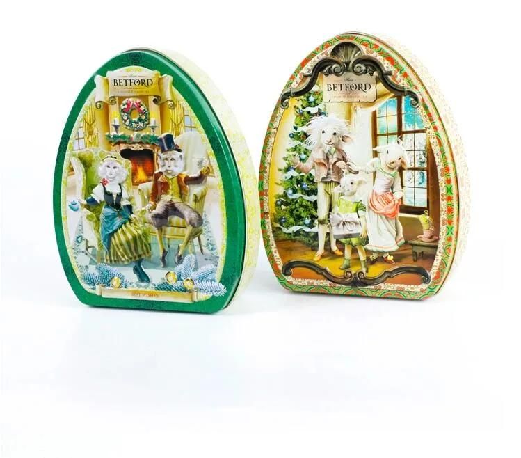 Best Selling Offset Printing Egg Shaped Embossing Gift Tin Box