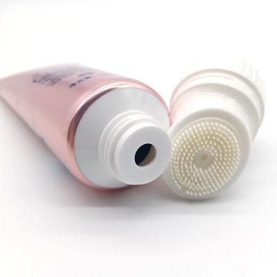 Custom Face Wash Tube with Silicone Brush Applicator Cosmetic Packaging