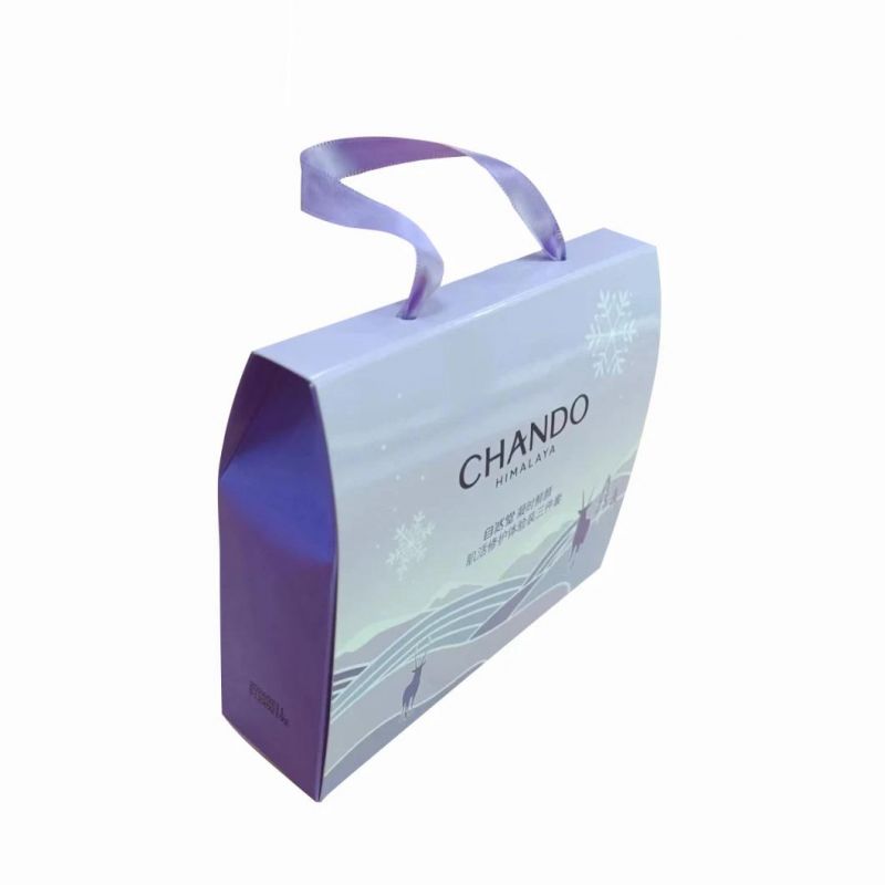 Customized Ribbon Hanger Glossy Lamination Cardboard Small Packaging Box