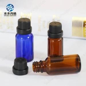 10ml Stock Amber Glass Bottle with Black Screw Cap for Essential Oil