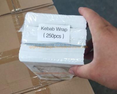 Custom Printed Disposable Takeaway Food Packaging Kraft Greaseproof Doner Kebab Paper Open Bag for Burger Bread Pocket