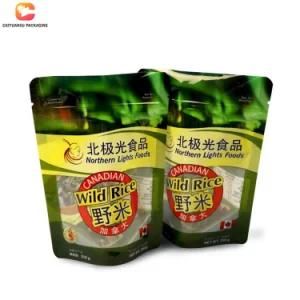 High Quality 3 Side Seal Zip Stand up Rice Packaging Bag