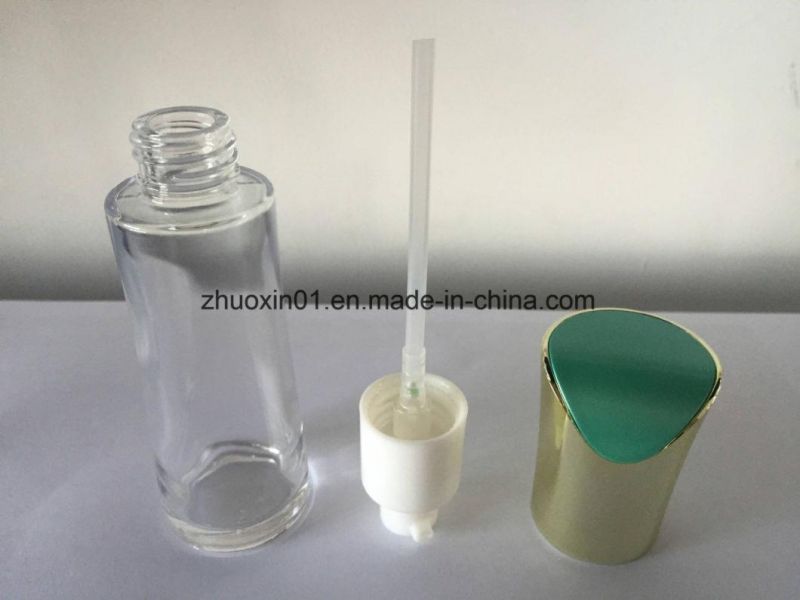 30ml Transparent Glass Bottle with Lotion Pump for Cosmetics