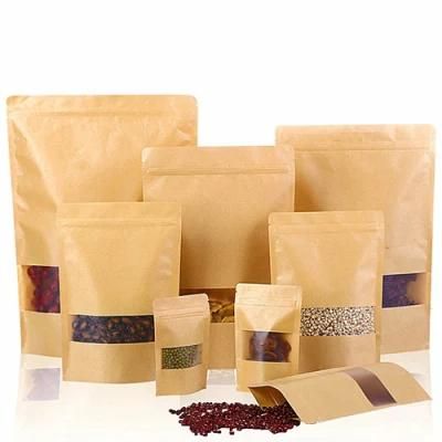 Stand up Packaging Custom Brown Doypack Kraft Paper Bag Pouch Coffee Bags