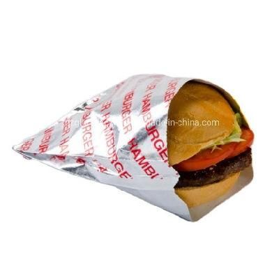 Food Packaging Aluminium Foil Lined Paper Bag Kebab Chicken Bags