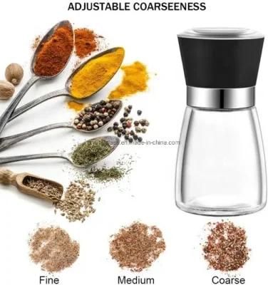 Worthbuy Manual Pepper Mill Glass Bottle Spice Shaker Seasoning Bottle Plastic Salt and Pepper Grinder Kitchen