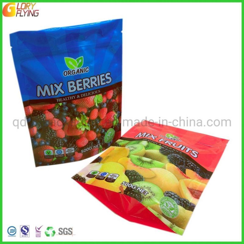 Stand up Pouch with Zipper for Foods Fruit, Nuts Packaging with Customized Size and Design Factory.