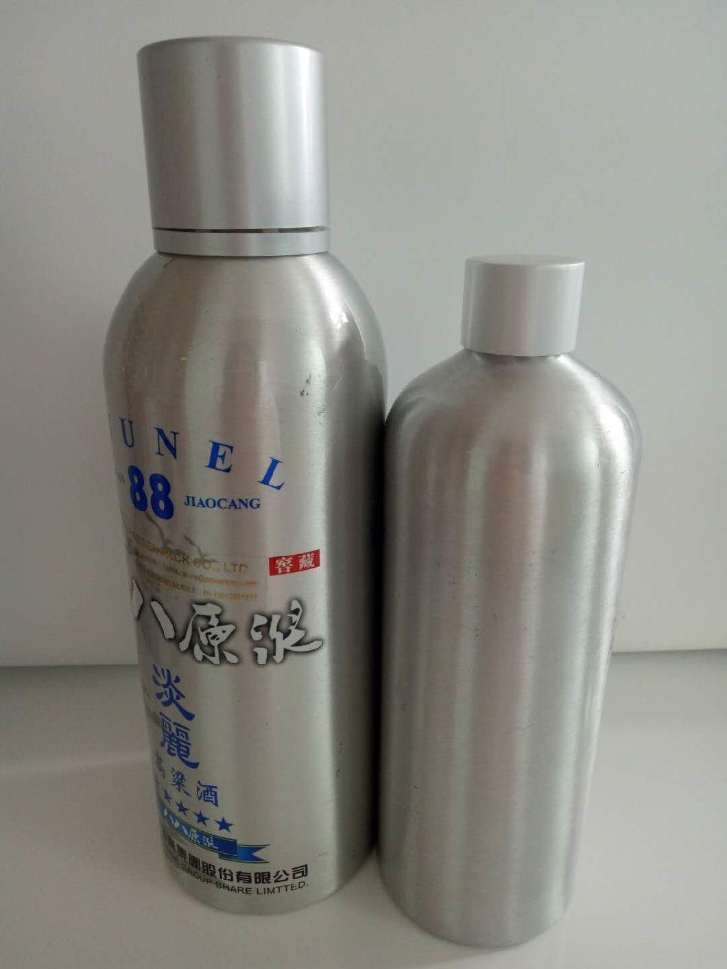 Food Grade Aluminum Bottle for Wine/Water/Cosmetics Packaging