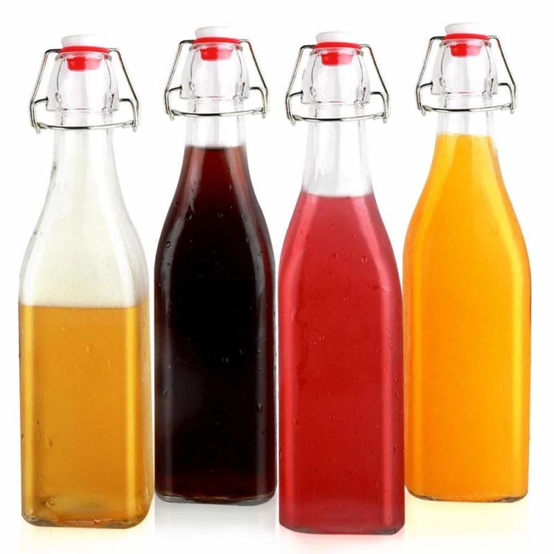 500ml Swing Top Airtight Sealed Glass Bottles with Buckles Lid for Oil Wine Vinegar