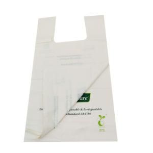 Corn Starch Made Custom Printed Biodegradable Vest Plastic Carrier Bag Wholesale with Logo