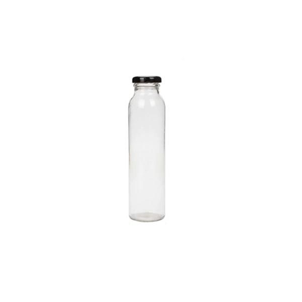 250ml Round Long Empty Coffee Juice Beverage Water Glass Bottle with Metal Cap