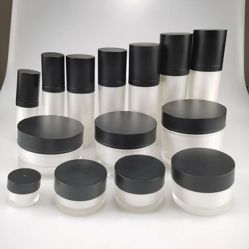 30ml 50ml 80ml 120ml 130ml 150ml Acrylic Emulsion Bottle Foundation Bottle Essence Bottle with Black Cap