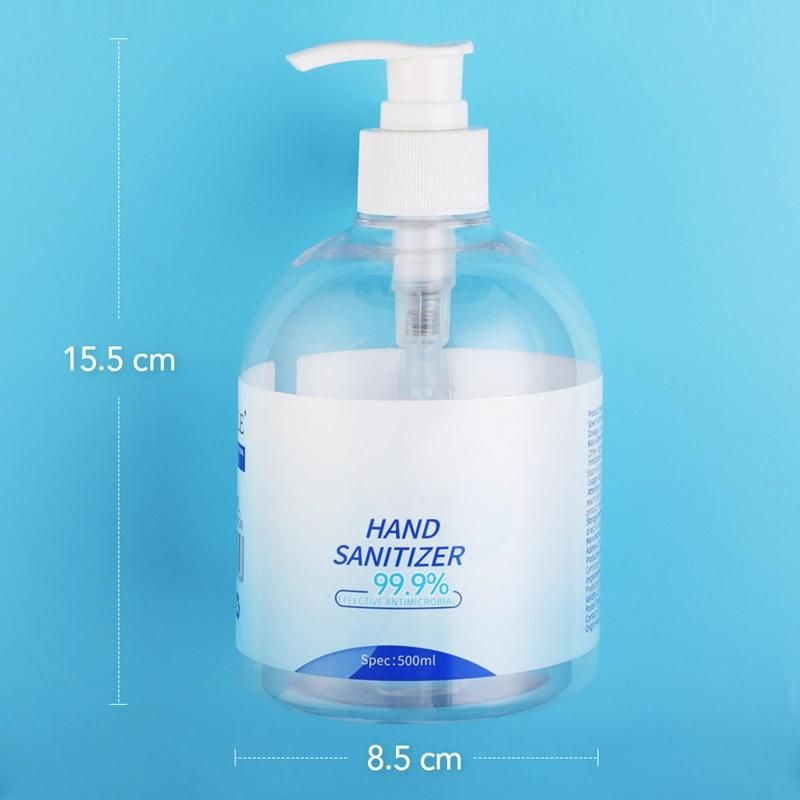 500ml Empty Plastic Cosmetic Hand Sanitizer Pet Bottle with Pump (B001-1)